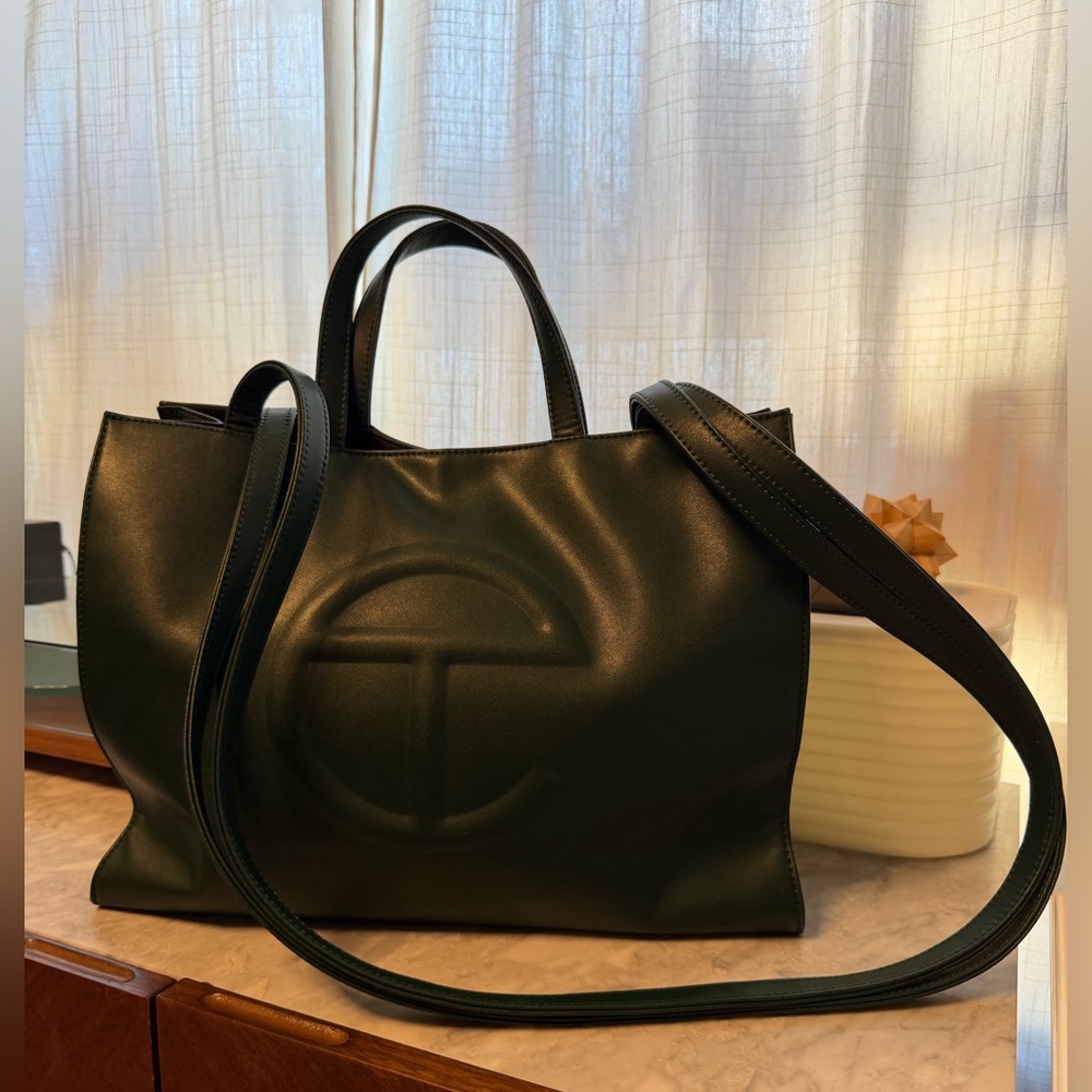 Telfar Dark Green Tote Bag Shopper Medium